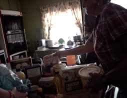 Marietta lives alone. She was pleased to receive some essentials for her kitchen stores and it felt really good to be able to bring some kindness to a woman who has endured so much.